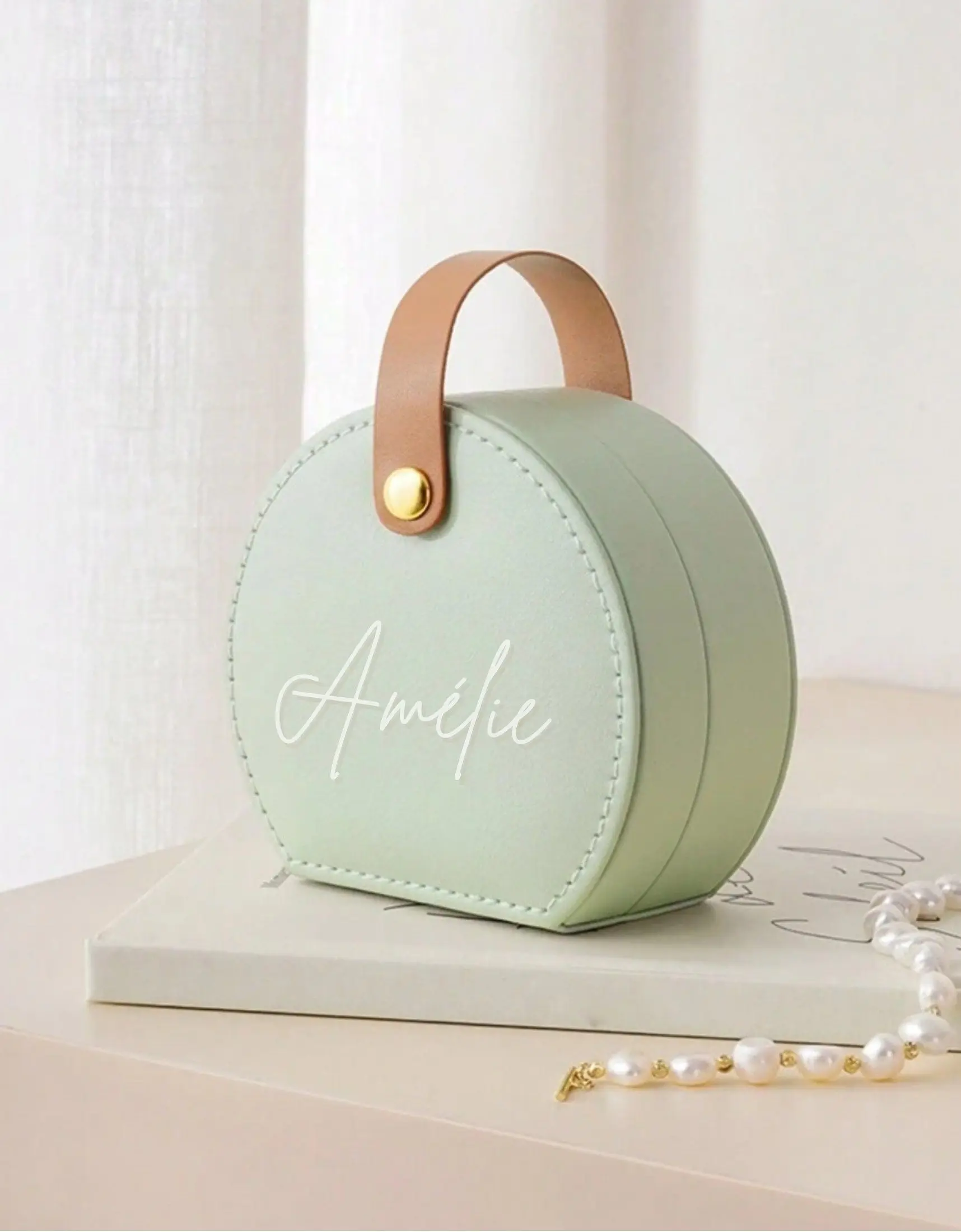 Personalized Jewelry Travel Case with Name Custom Jewelry Organizer Necklace Earring Box Bridesmaid Gifts Proposal Birthday Gift