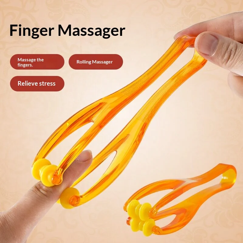 Dual Row Roller Finger Massager Portable Hand Joint Relax Tool Relieve Fatigue Promote Blood Circulation