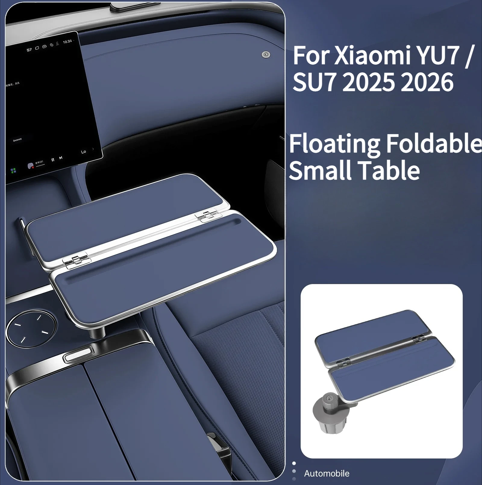 Car Center Console Small Table Foldable Cup Holder Fixed 360 Rotation Working Desk For Xiaomi YU7 / SU7 2025 2026 Accessories