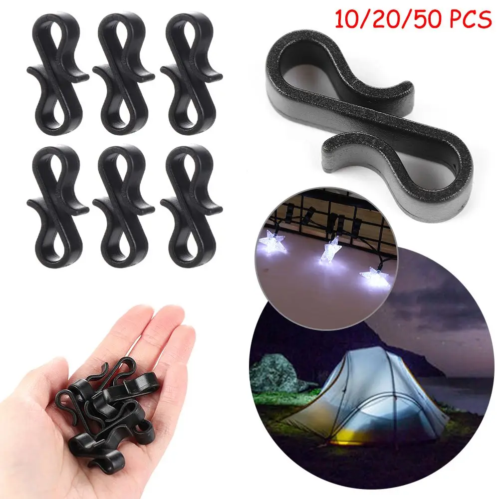 Hooks Outdoor Camping Tools Cord Bungee Ties Rope Buckle Gutter Hooks External Strapping Hook Lights Decoration Parts