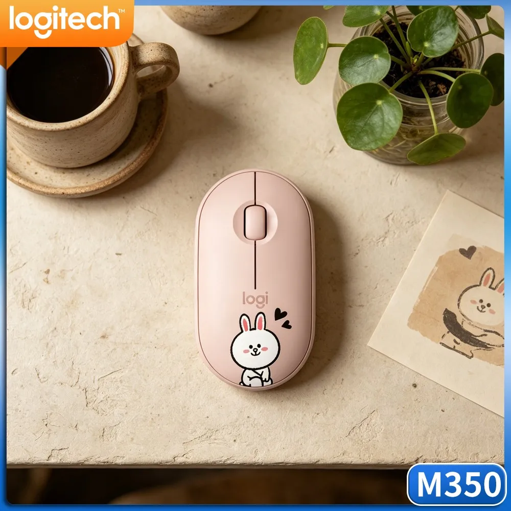 Silent Click Dual Mode Wireless Mouse Logitech M350 PEBBLE Lightweight For Notebook PC Tablet Home Travel Use