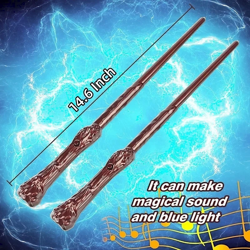 Imagem -06 - Light up Magic Wizard Wands para Crianças Brinquedo Iluminador de Som Witch Wand Cosplay Costume Presentes de Festa de Aniversário 14.6 10 Pcs