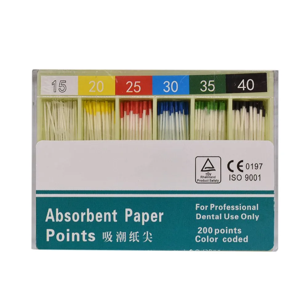 Dental Absorbent Paper Points Moisture Absorbing Paper Tips Taper 0.02 0.04 0.06 Dental Clinics Consumables #15-40