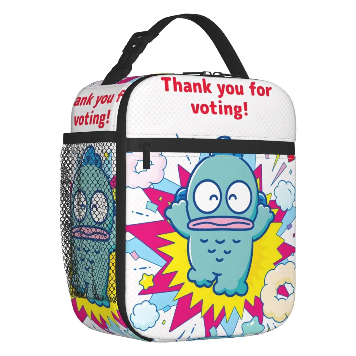 

Kawaii Hangyodon Portable Lunch Boxes Leakproof Ugly Fish Cartoon Anime Cooler Thermal Food Insulated Lunch Bag Kids School