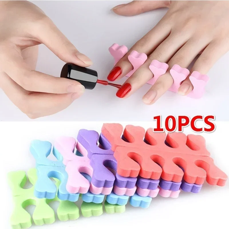 10PCS Multi Color Sponge Finger Separator Toe Divider Foot Treatment Tool Nail Polish Coloring Aid Finger Spacer Cotton Supplies