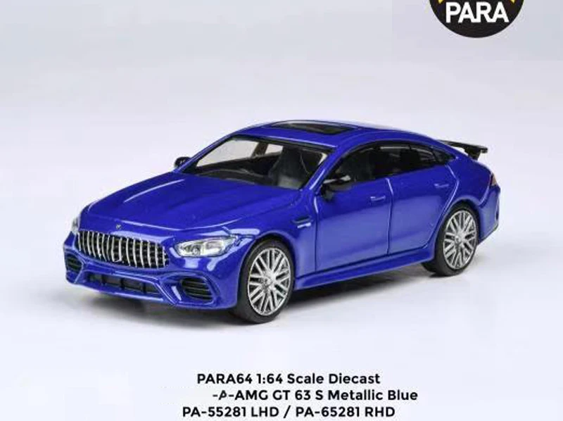 Para6464 1/64 2018 AMG GT 63 S LHD(Left Hand Drive) Diecast Alloy toy cars for collection gift