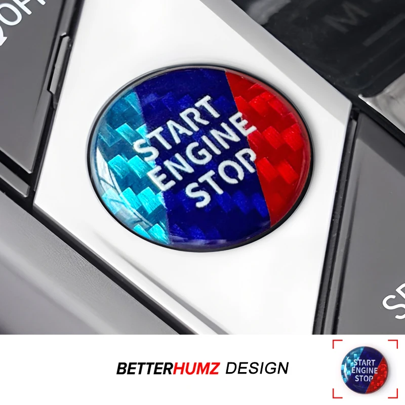 Motorstart-Stopp-Knopf Aufkleber Zierblende für BMW G20 G42 G22 G26 G02 G28 G01 G45 Z4 Echtcarbon Auto-Innenraumzubehör