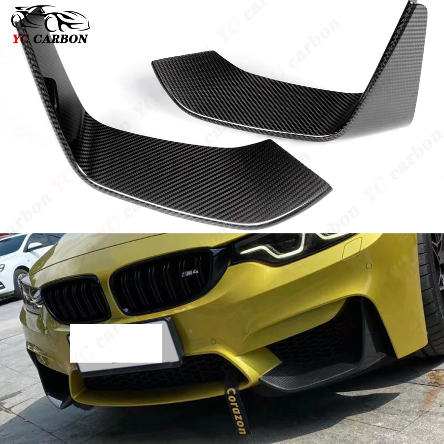 

For BMW M3 F80 M4 F82 F83 MP Style High quality Carbon Fiber wrap angle Car Front Bumper Splitter Corner Trim Cover Front Chin