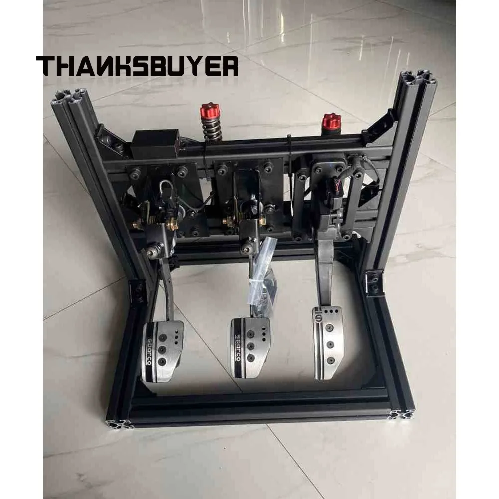 Simplayer Hydraulic Pedals Racing Pedals (60KG  110kg Pedal Force for Braking) with Silver Black Profile Support