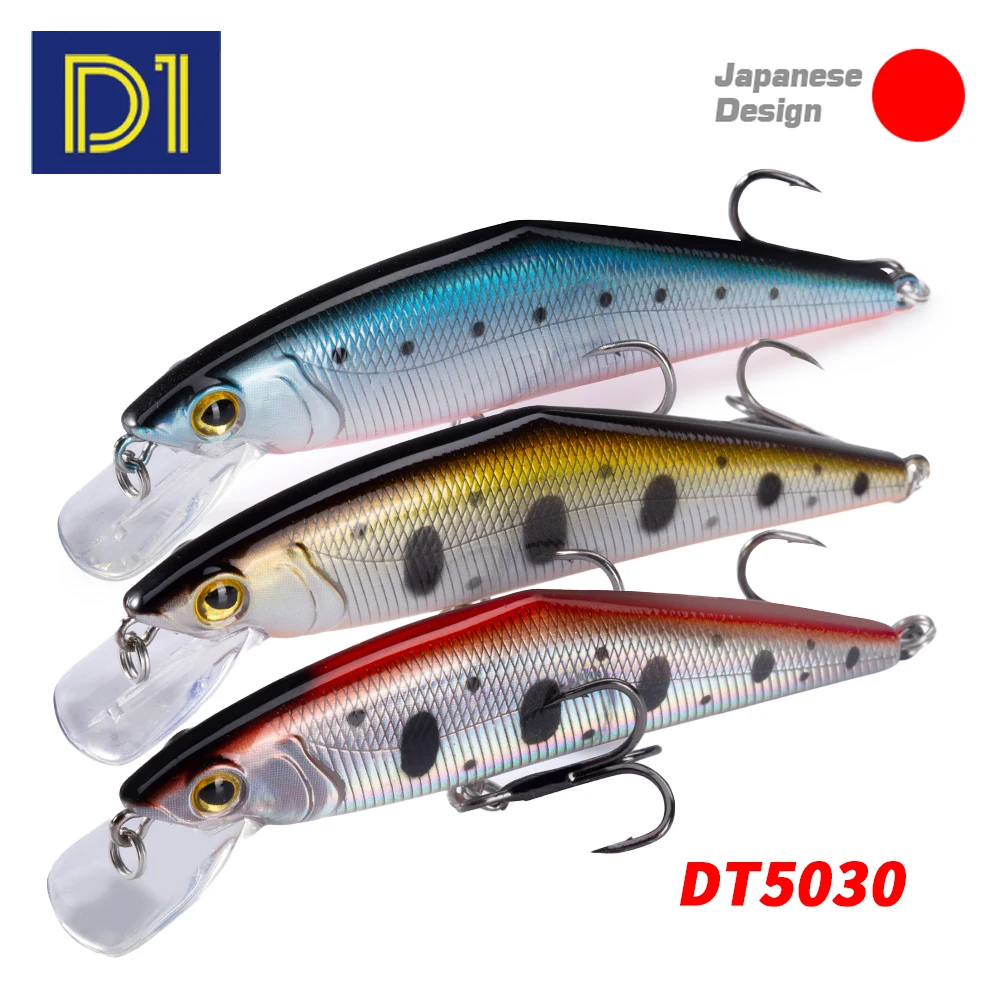 

D1 Minnow Fishing Lures 3pcs 63mm 85mm Sinking Artificial Hard Bait Wobblers Jerkbait Plastic Crankbait For Bass Trout Pesca