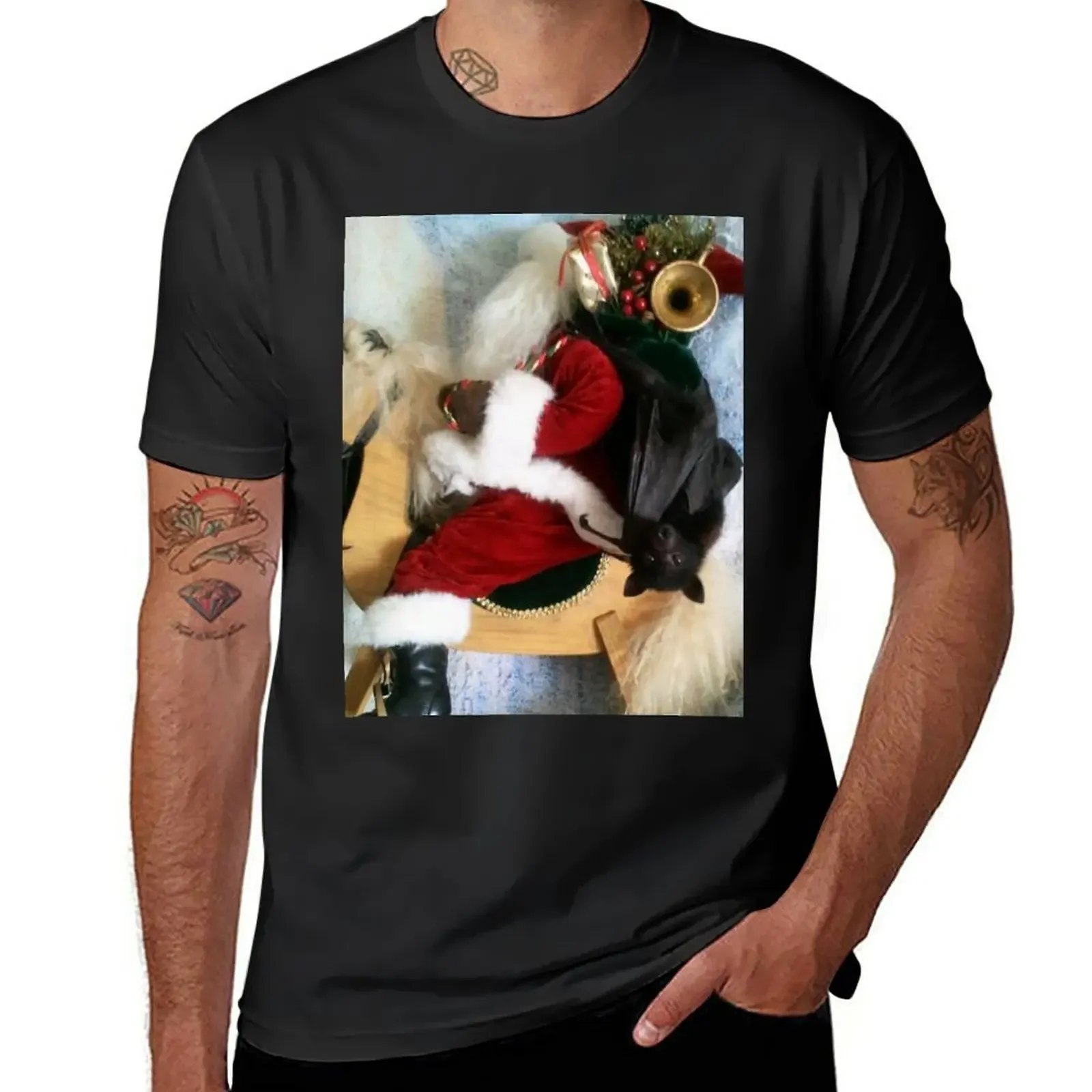 

Christmas Bat T-Shirt blanks animal prinfor boys anime Men's t-shirt