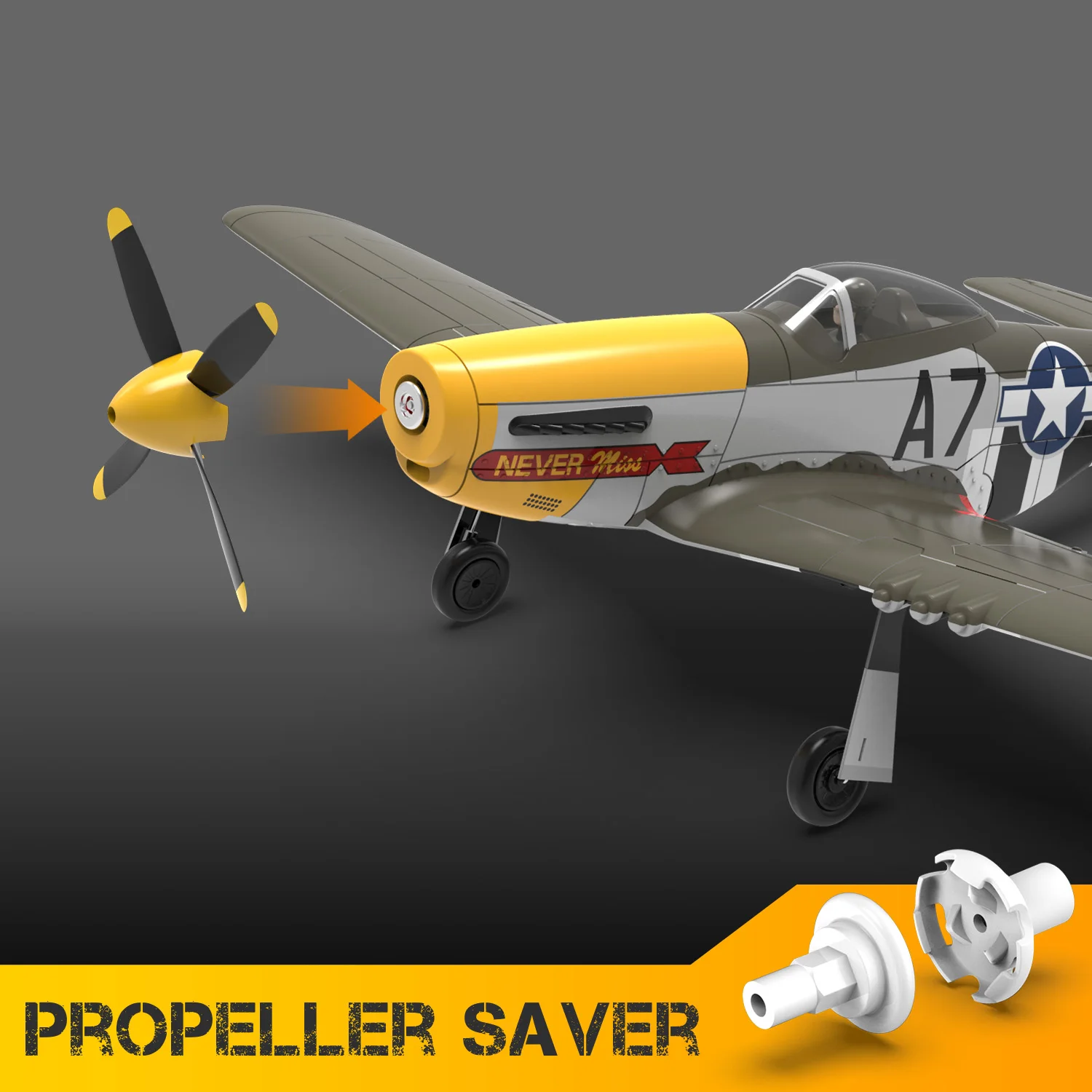 طائرة Volantex مقاس 500 مم RC، طائرة P-51 Mustang RTF RC بدون فرش، بهلوانية بمفتاح واحد، ثابتة وآمنة، مناسبة للاستخدام في الهواء الطلق والهدايا #5