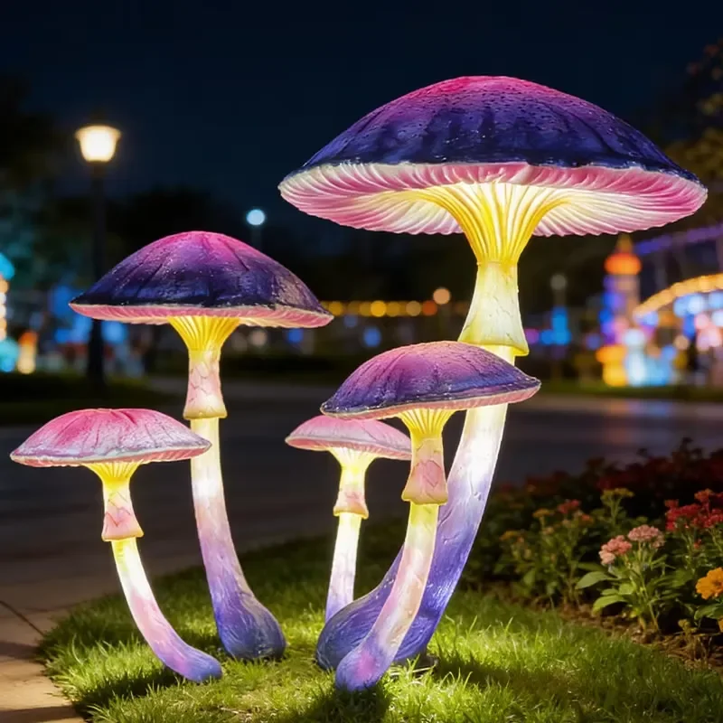 Creative Colorful Mushroom Landscape Light IP66 Waterproof LED Garden Park Street Lawn Decoration Outdoor Lighting Fixture