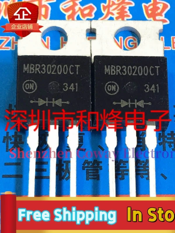 10PCS-30PCS  MBR30200CT  TO-220 200V 30A    In Stock Fast Shipping