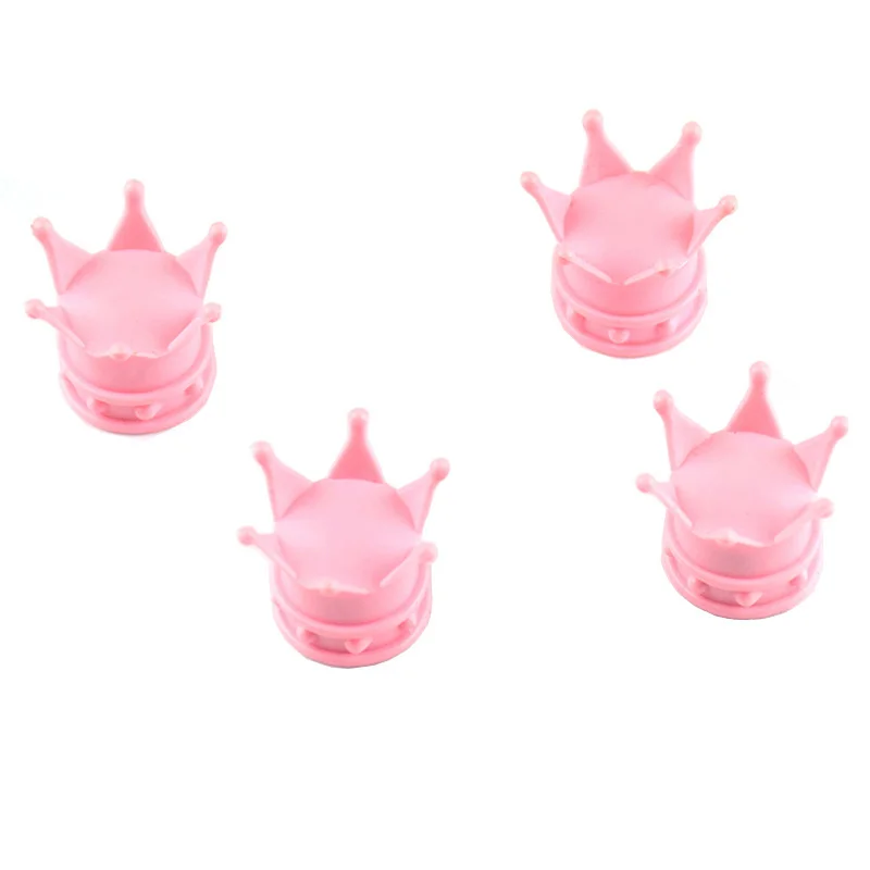 4Pcs Car Wheel Tire Air Valve Caps Rhinestone Crown Style Copper Core Auto Truck Tyre Rim Stem Dust Air Cover