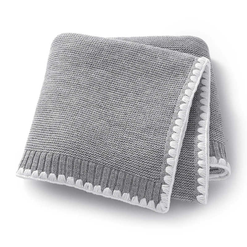 

Newborn Baby Stroller Nursery Swaddling Blankets 90*70cm Pure Color Knit Infant Boys Girls Sleeping Quilt Bedding Covers Comfort