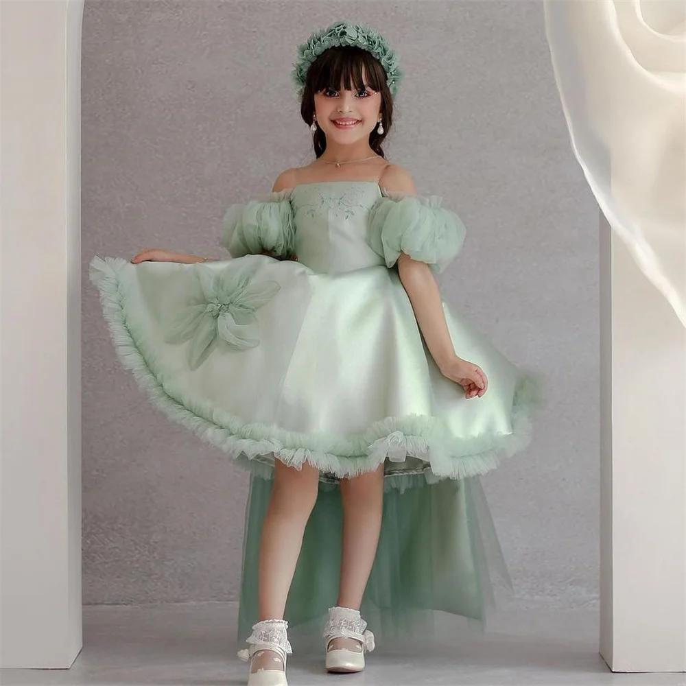 Dearin Spaghetti träger Ballkleid Mini Länge Röcke mit offenem Rücken Tüll Rüschen Blumen mädchen Kleider