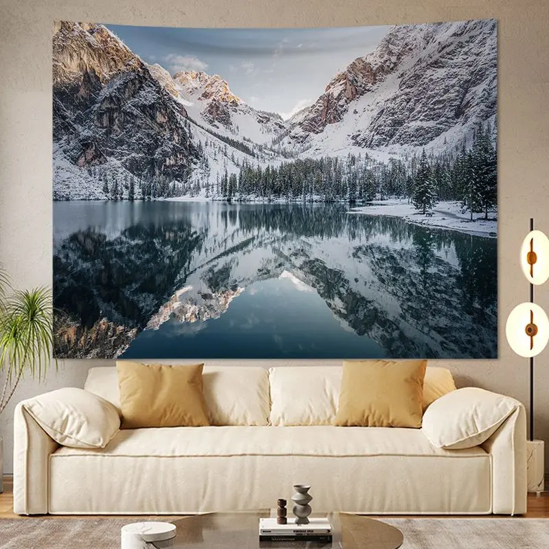 VIKAMA Reef Bay Surfing Sea View Tapestry, High Definition Wear-Resistant Fabric Wall Art for Beach-Themed Living Room