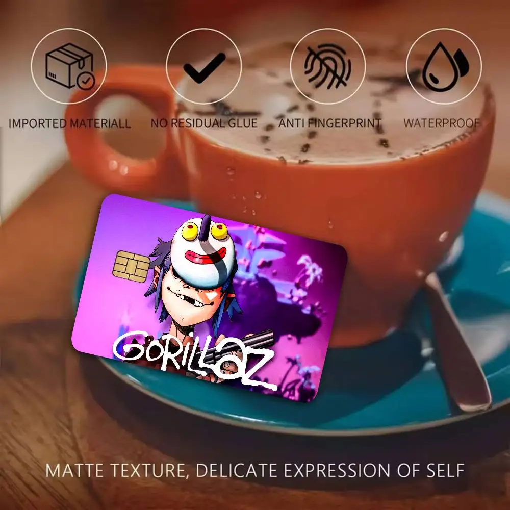 Music Cool Band G-gorillaz Anime Front Cover Film Sticker Skin for Credit Debit Card Small Large Chip