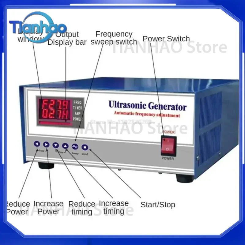 Multifunctional Ultrasonic Generator 1200W 28kHz for Cleaning Systems with Adjustable Power Timer Protection and Digital