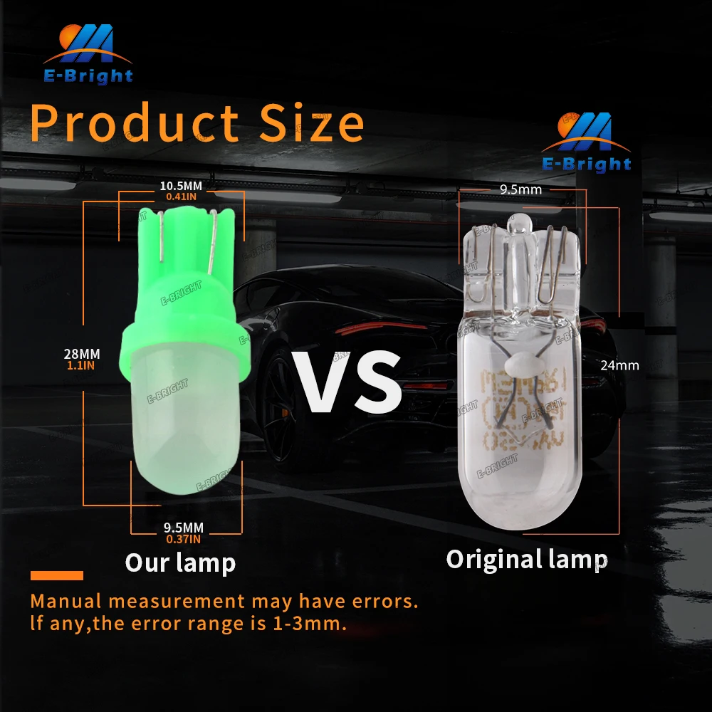 5/10/20/50/100P AC DC 6V 6.3V Non-polar Led Bulb Pinball Machine Old Radio Bulb T10 #555 Pinball LED Light Flashlight Work Light