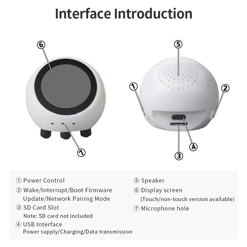 XiaoZhi DeepSeek AI الدردشة الصوتية روبوت ESP32-S3 1.28 بوصة LCD مجلس التنمية SD بطاقة تشغيل ساعة اللمس البطارية اختياري