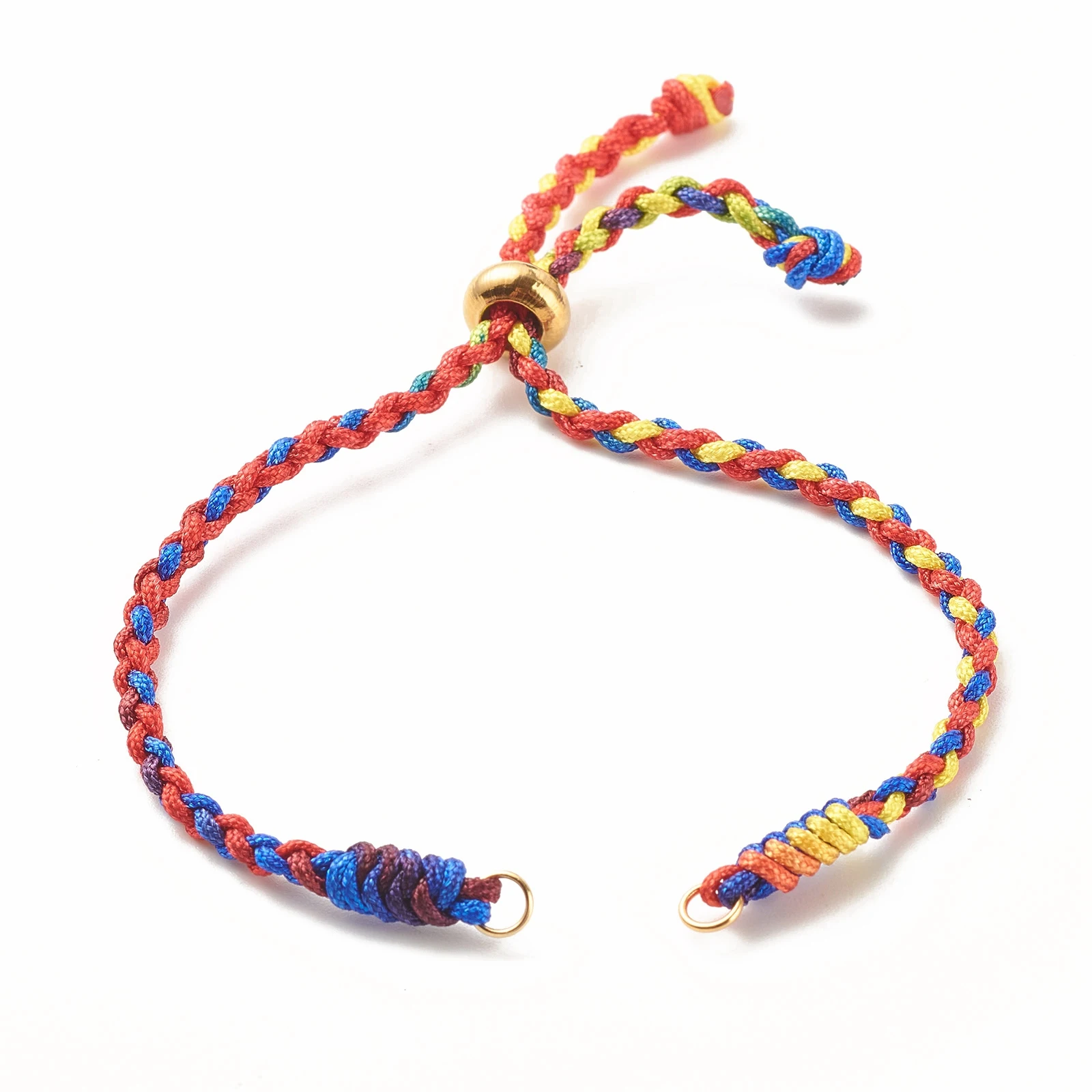 20Pcs Colorful Dyed Adjustable Twisted Cord Bracelet Making with Stainless Steel Slider For DIY Bracelets Jewelry Making