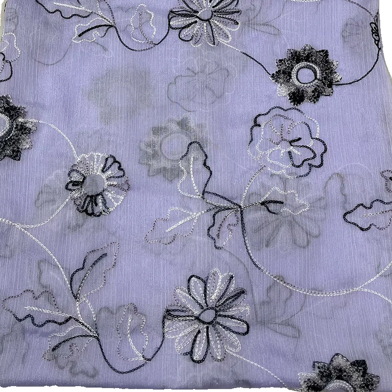 نسيج شبكي أسود فرنسي، قماش كلاسيكي مطرز يدويًا على شكل عباد الشمس، قماش مخيط، فستان سهرة، فستان، ملابس أطفال