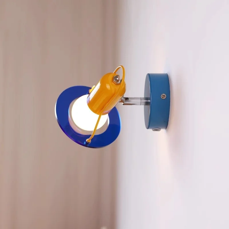 Colorful Memphis Swing Wall Light Nordic Children's Fun Bedroom Bedlight Dopamine Children's Room Wall Light