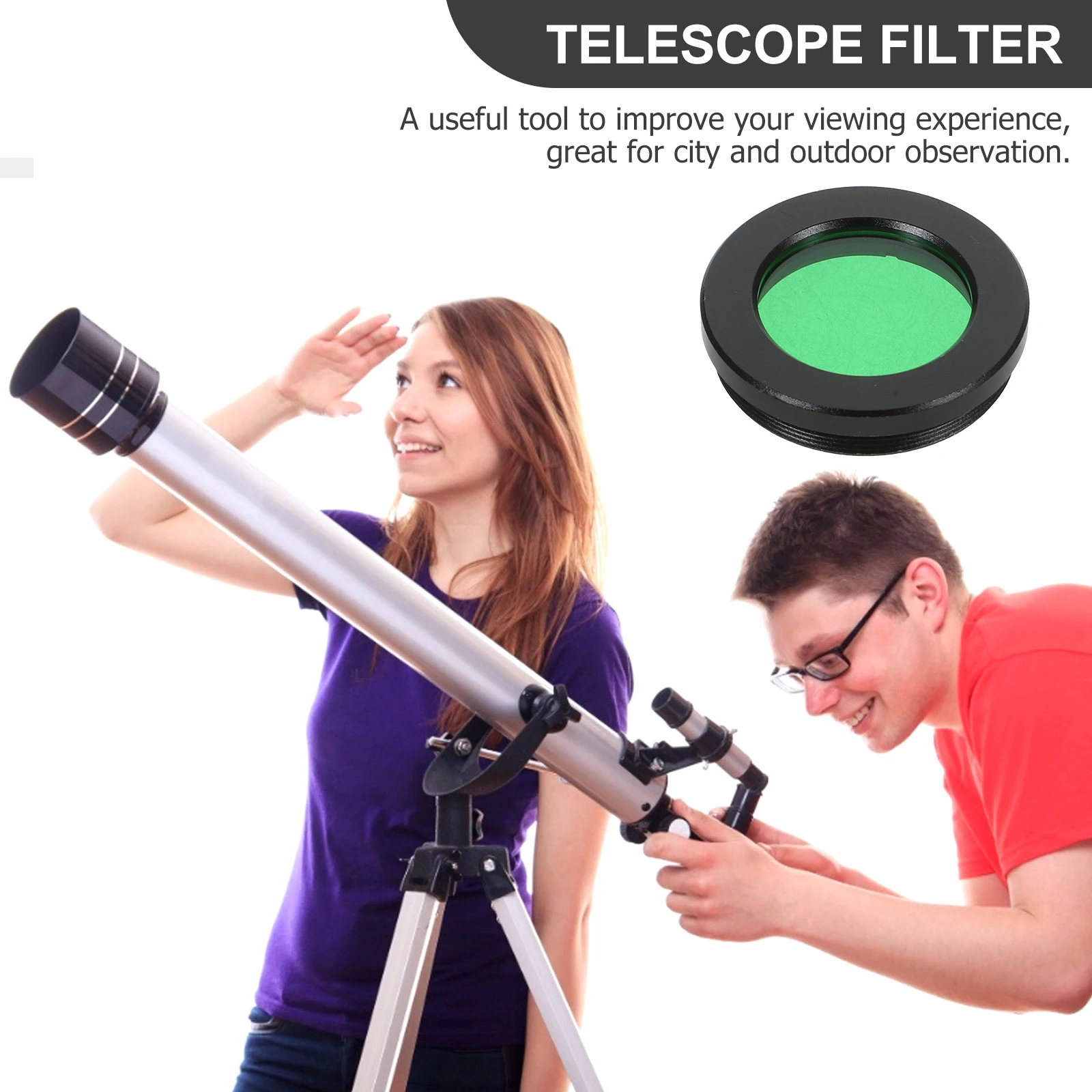 

Telescope Filter Light Reducer For Planetary Observation Aluminum Alloy Glass High Durability Natural Color Eyepiece Accessory