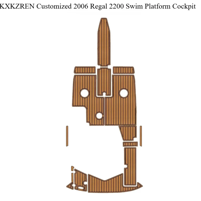 

KXKZREN Custom 2006 Regal 2200 Swim Platform Cockpit Eva Foam Mat for Boat Self-adhesive Faux Teak Pad Non-slip Flooring Pad