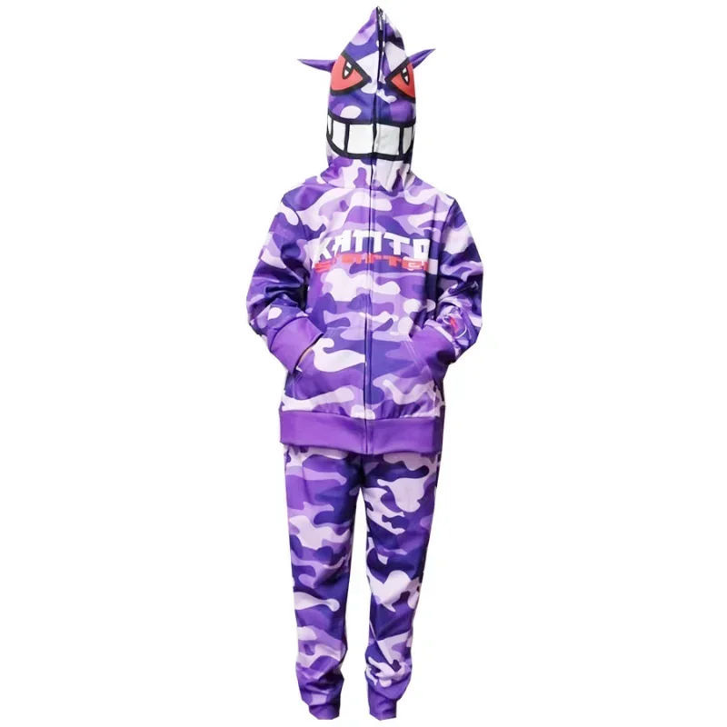소년 애니메이션 코스프레 의상 어린이 Gengar-LoVeR 후드 바지 세트 아동 자켓 후드 티셔츠 정장 소녀 크리스마스 복장