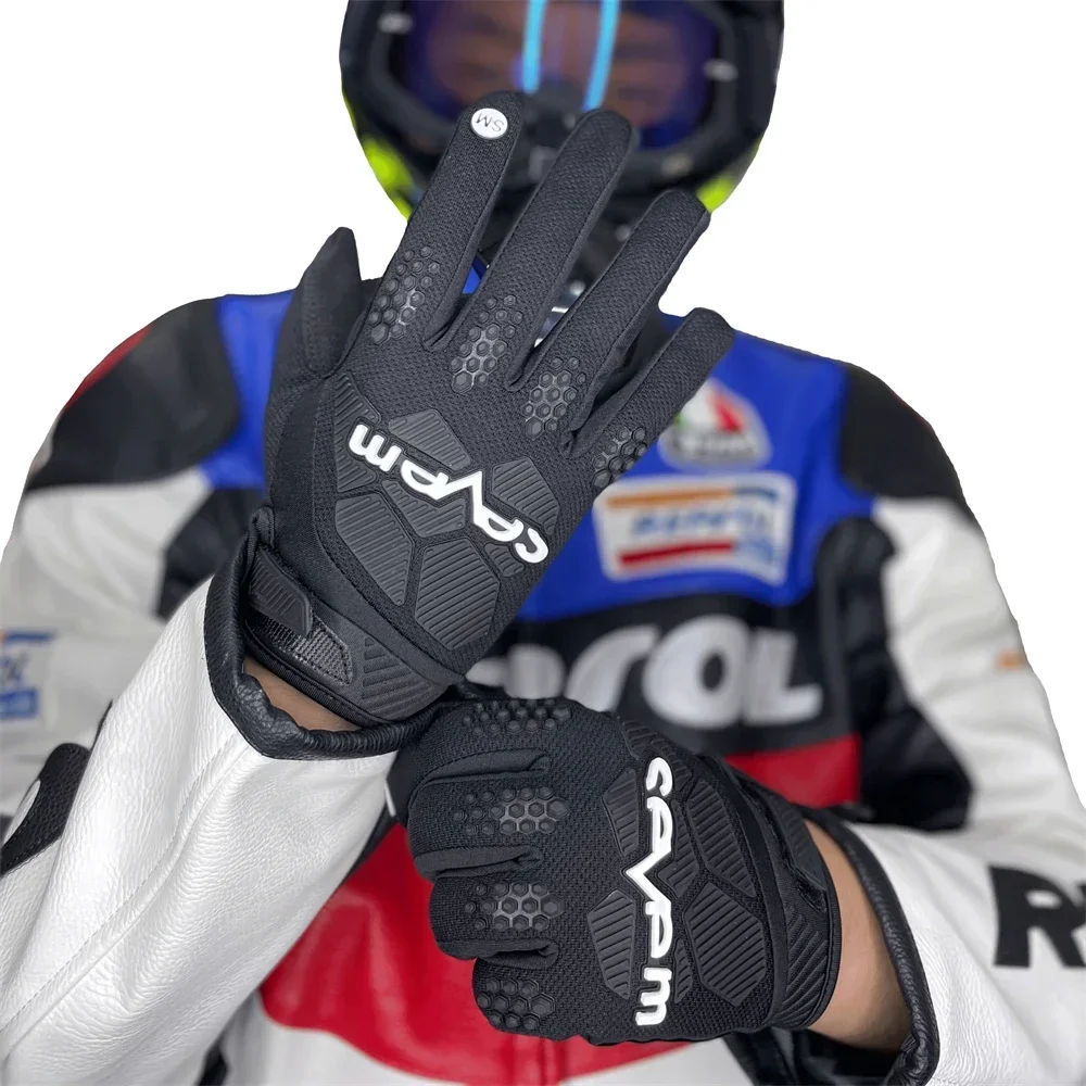 Sevem-Guantes de carreras de Motocross para hombre y mujer, manoplas transpirables de dedo completo para motocicleta, BMX, MTB