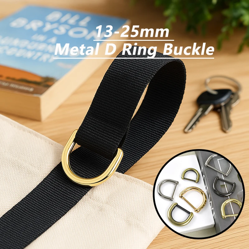

5/10Pcs 13-25mm Metal D Ring Buckle for Bag Strap Removable Screw Clasp Webbing Chain Adjuster DIY Sewing Hardware Accessories