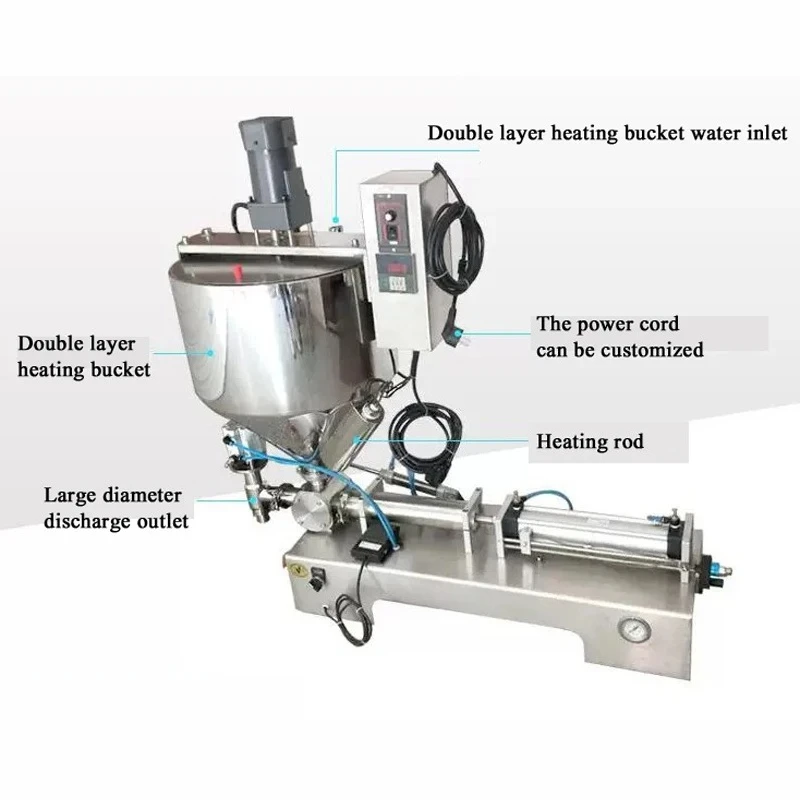 

Semi-automatic Cosmetic Shea Butter Heating Mixing Custard High Viscosity Jar Paste Bottle Filling Machine