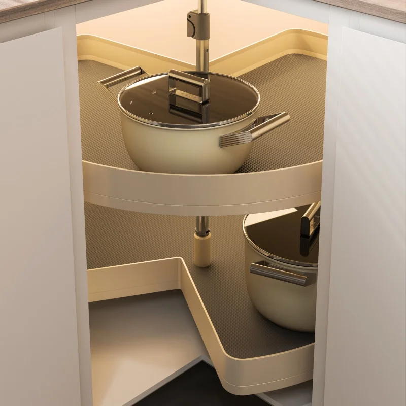 Simple Aluminum Kitchen Corner Cabinet Rotary Rotary Drawer Hardware Modular Cabinet Storage