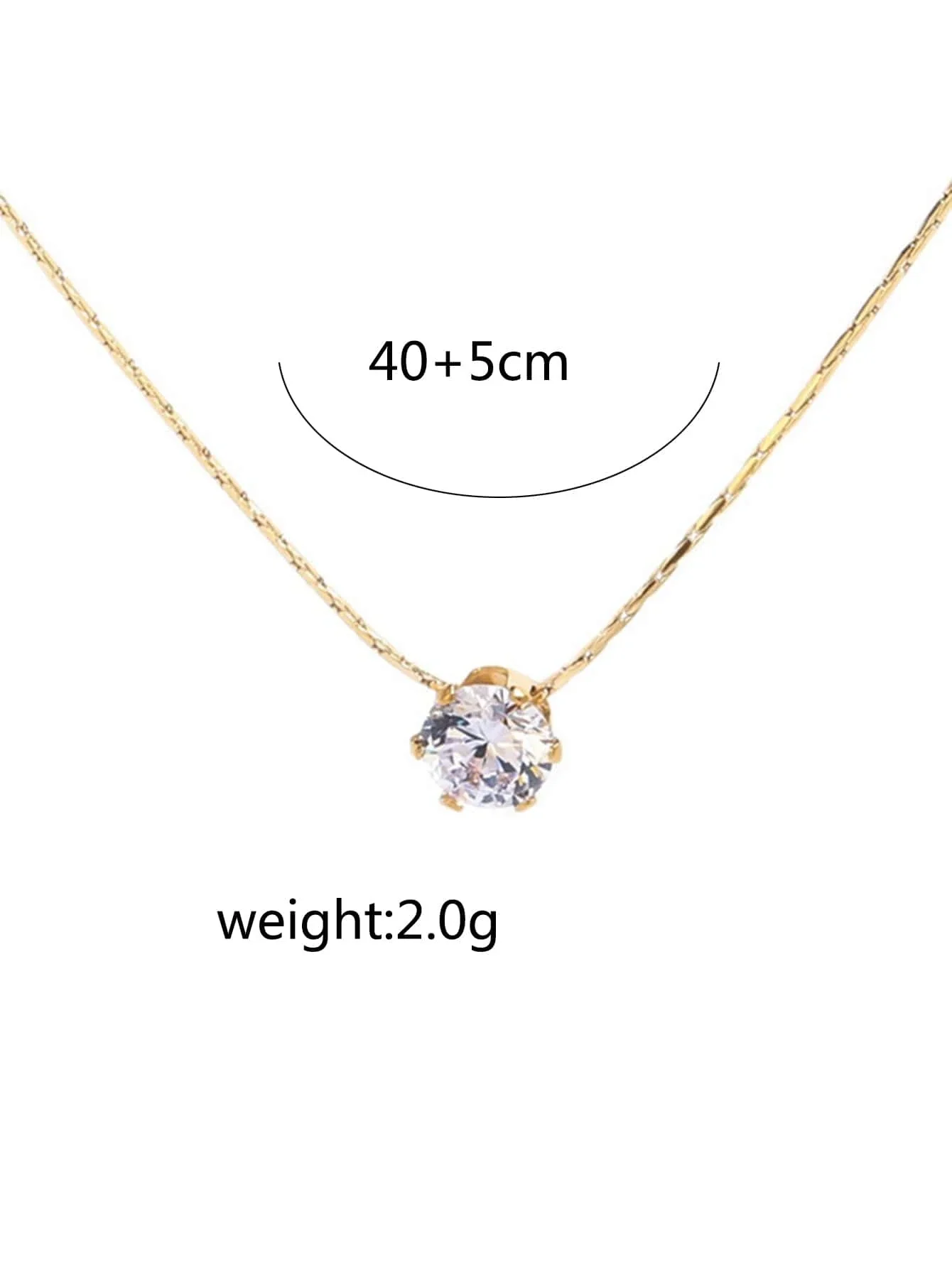 1pc European And American Style Unique Design Gold 6 Claw Rhinestone Pendant Necklace For Women, Stainless Steel Lock Clavicle C