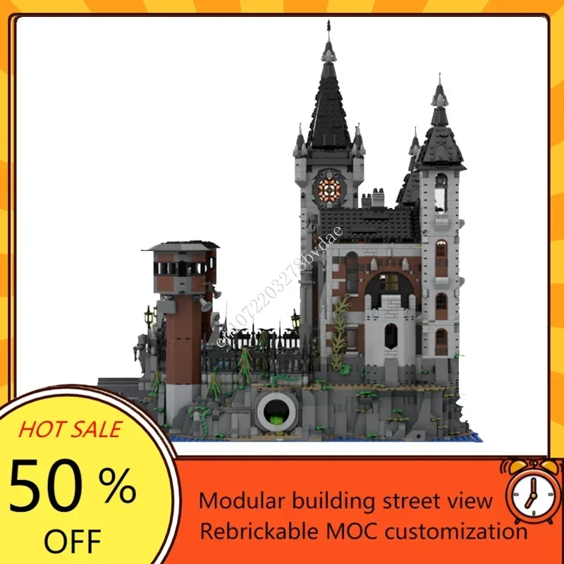 6726PCS MOC Modular Arkham Asylum City Street View Model Building Blocks Technology Bricks DIY Creative Assembly Toys Kids Gifts