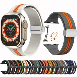 Pulseira Magnética para Apple Watch Ultra, Pulseira de Silicone, iWatch Series 7, 8, SE, 6, 5, 3, 44mm, 45mm, 49mm, 40mm, 41mm, 42 milímetros, 38 milímetros