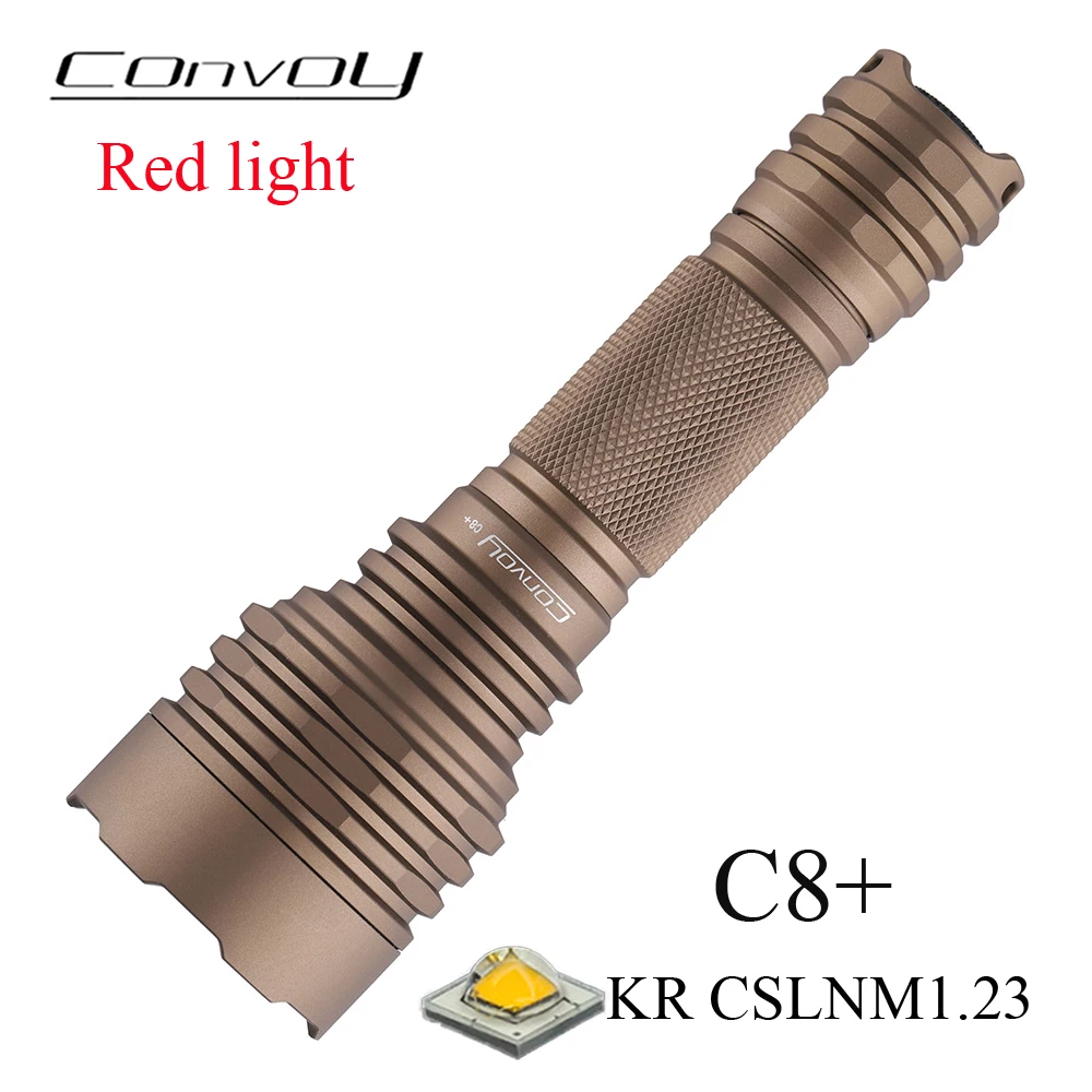 Convoy C8+ Red Light Flashlight KR CSLNM1.23 / SST-20-DR Led Lanterna 18650 Torch Flash Light Portable Hunting Camping Lamp