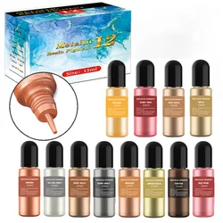 1 Set Epoxy Resin Pigment Kit Art Ink Alcohol Liquid Colorant Dye Diffusion Pigment Set DIY UV Epoxy Resin Mold Jewelry Making