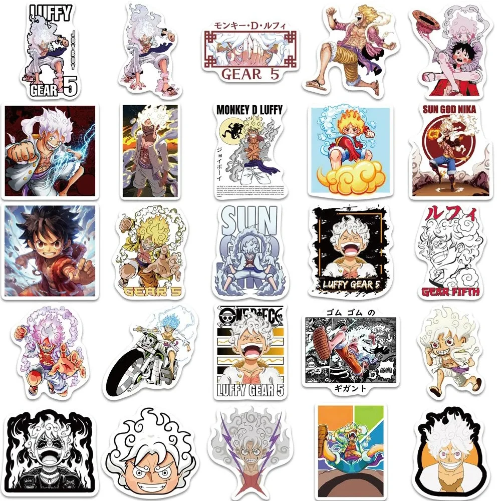 10/30/50/100pcs Cool Luffy Gare 5 Cartoon Stickers Anime ONE PIECE Wanted Poster Decals DIY Phone Laptop Guitar Graffiti Sticker