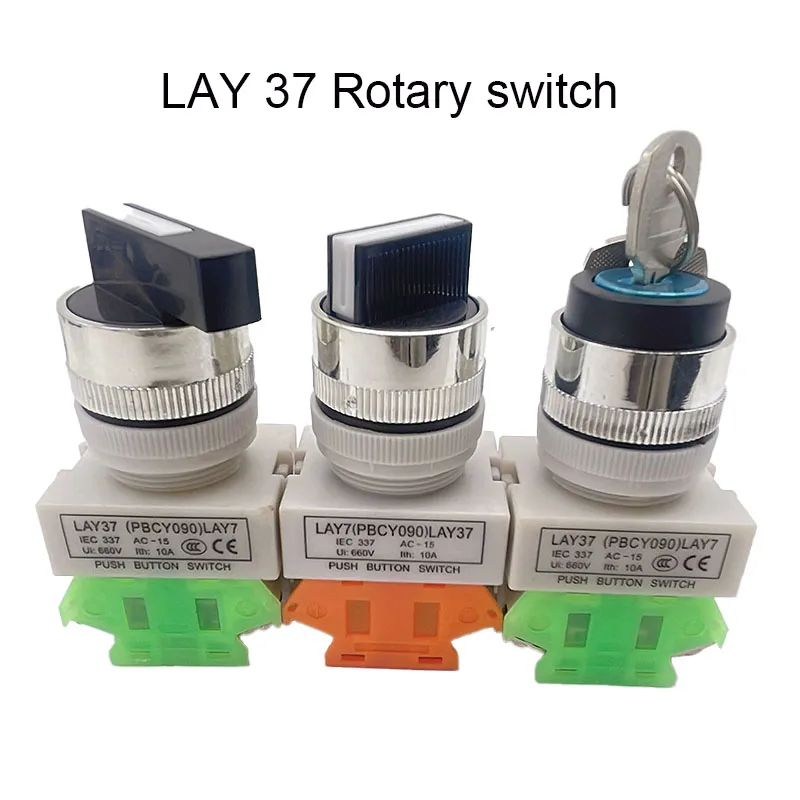 Lay37-11X2/11X3 22MM hole rotary button switch two and three gear selection button