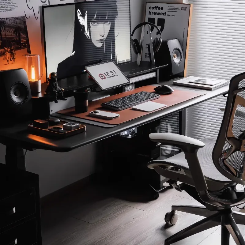 Walnut Wood Computer Desks Laptop Riser Shelf with Storage Office Home Workspace Organizer Stylish Monitor Stand for Desk Decor