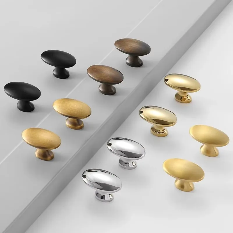 

Oval Shape Solid Brass Furniture Knobs Entry Lux Knobs and Handles for Vintage Drawers More Choices of Color Cabinet Pulls