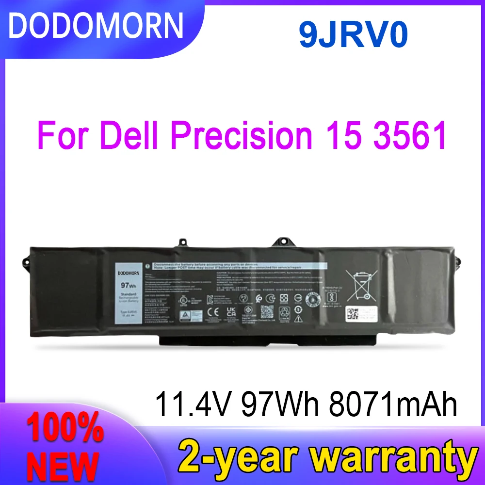 

DODOMORN New 9JRV0 Laptop Battery For DELL For Latitude 5521 5531 For Precision 3561 3571