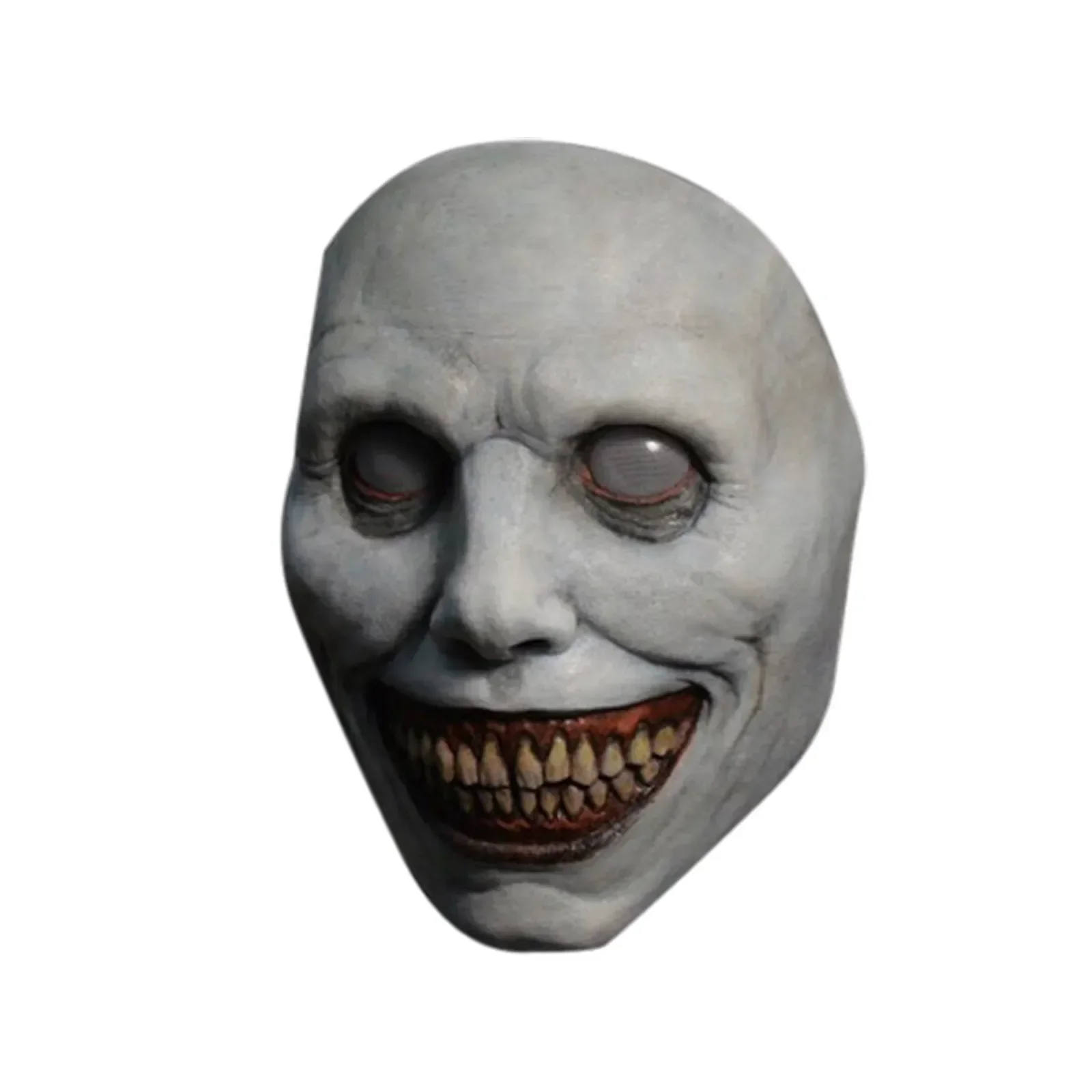 Halloween Horror Face Mask Smile White Eyes Demon Mask Men's and Women's Masquerade Props