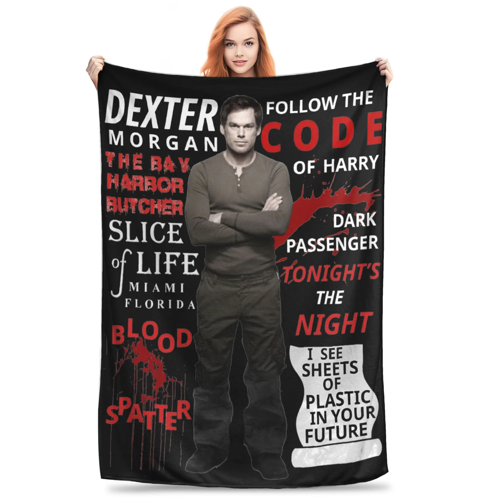

Dexter Morgan Blanket Cover Coral Fleece Plush Super Soft Throw Blanket for Bed Bedspread