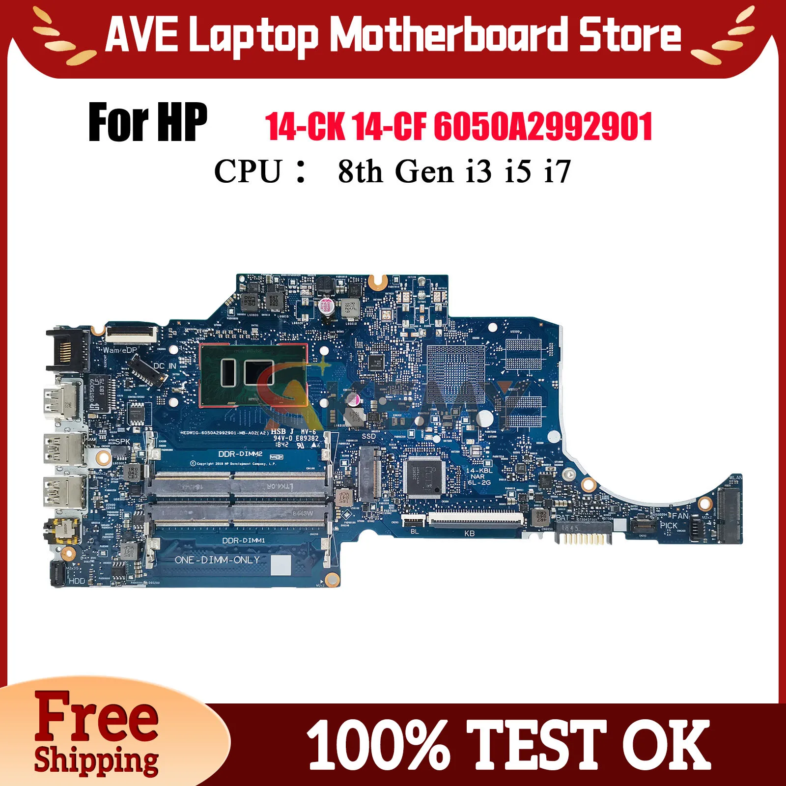 6050A2992901 untuk HP 14-CK 14-CF 240 G7 Motherboard Laptop L24459-601 L24460-601 dengan CPU I3 I5 I7 UMA DDR4 100% Sepenuhnya Diuji