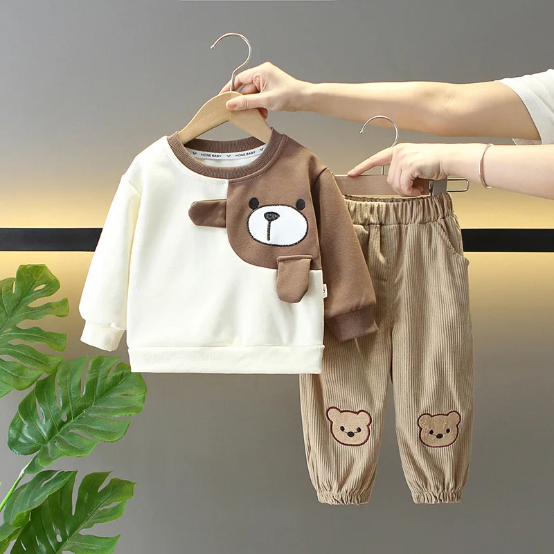 

New Spring Autumn Baby Girls Clothes Children Boys Casual Long Sleeved T-Shirt Pants 2Pcs/Sets Kids Clothing Toddler Tracksuits